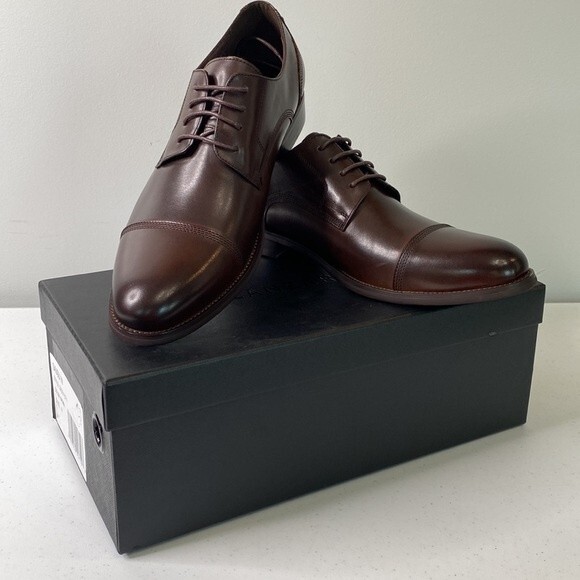 Zanzara Gauguin Cap Toe Oxford Brown Leather Lace Up Low Top Dress Shoe - Picture 4 of 16